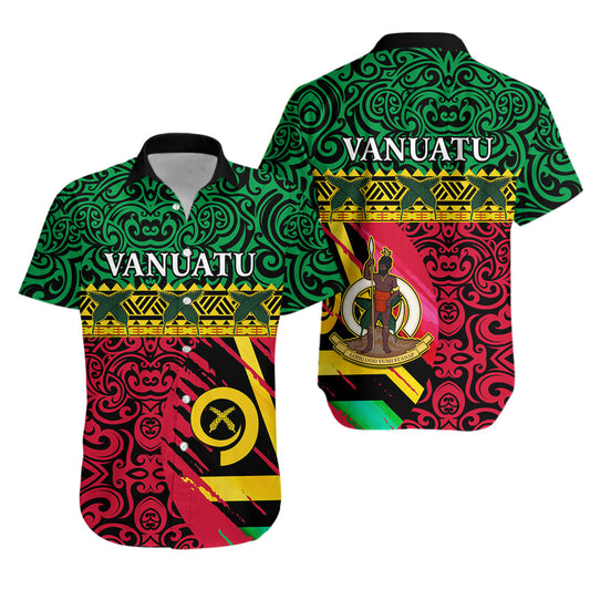 Vanuatu Dreamy Hawaiian Shirt Flag and Pattern