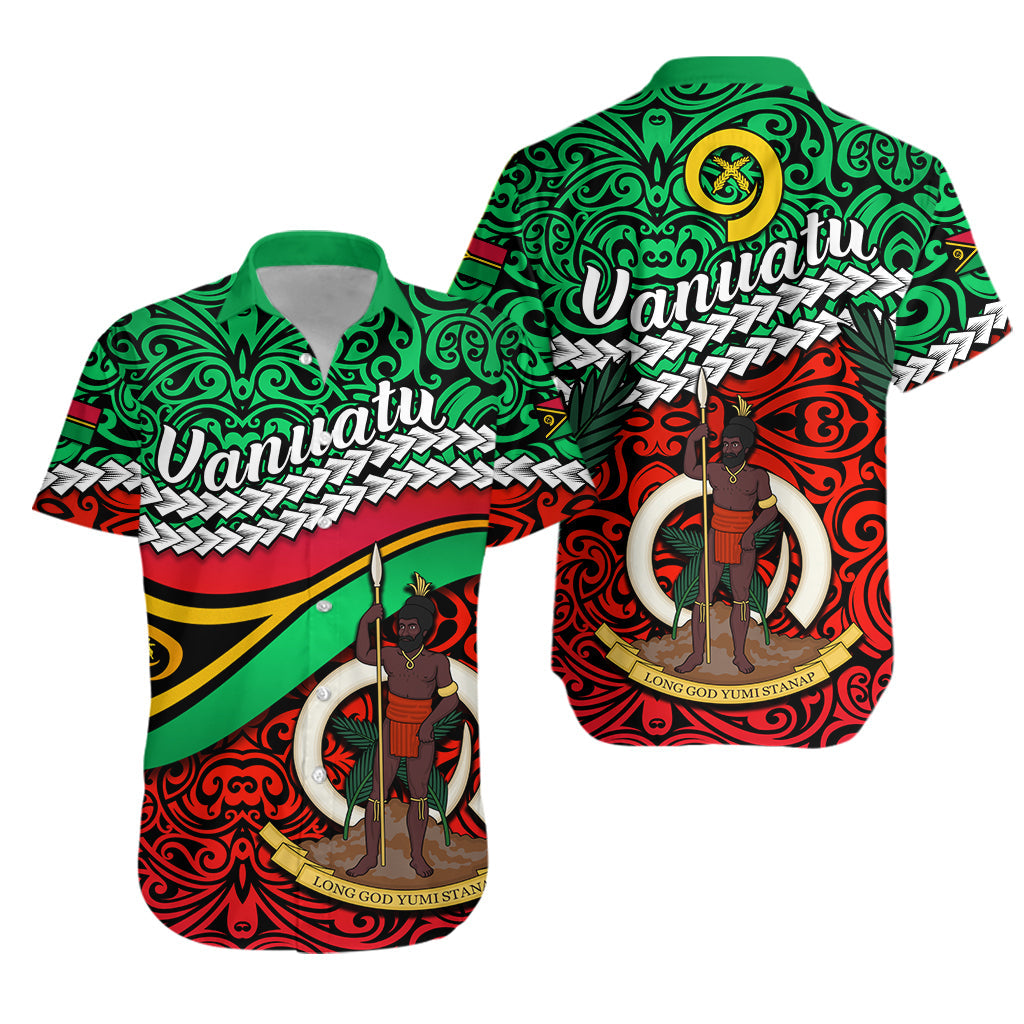 Proud Vanuatu Hawaiian Shirt Pattern Mix Flag