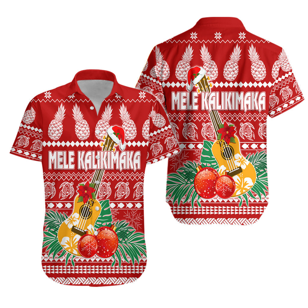 Hawaii Christmas Hawaiian Shirt Mele Kalikimaka - Ukulele
