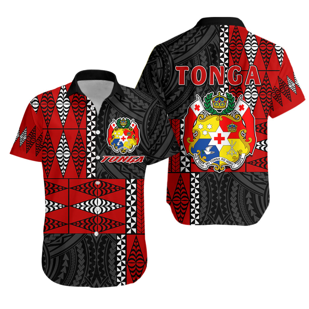 Tonga Hawaiian Shirt Tongan Pattern Mix Polynesian