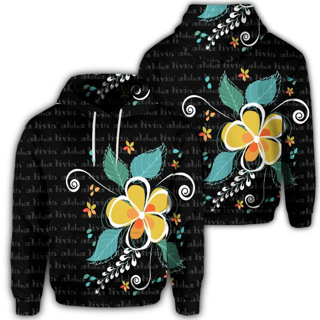 Hawaiian Aloha Plumeria Polynesian Hoodie AH