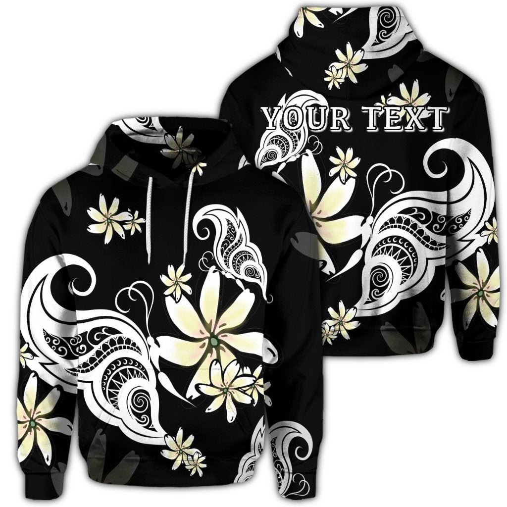 Personalised Hawaiian Butterfly Plumeria Polynesian Hoodie AH