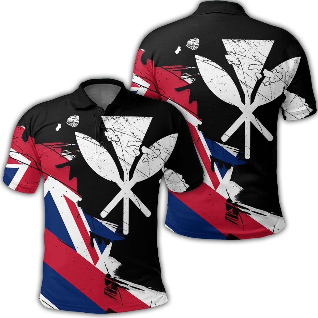 Hawaiian Flag Hawaii Map Kanaka Polynesian Polo Shirt - Classic Style