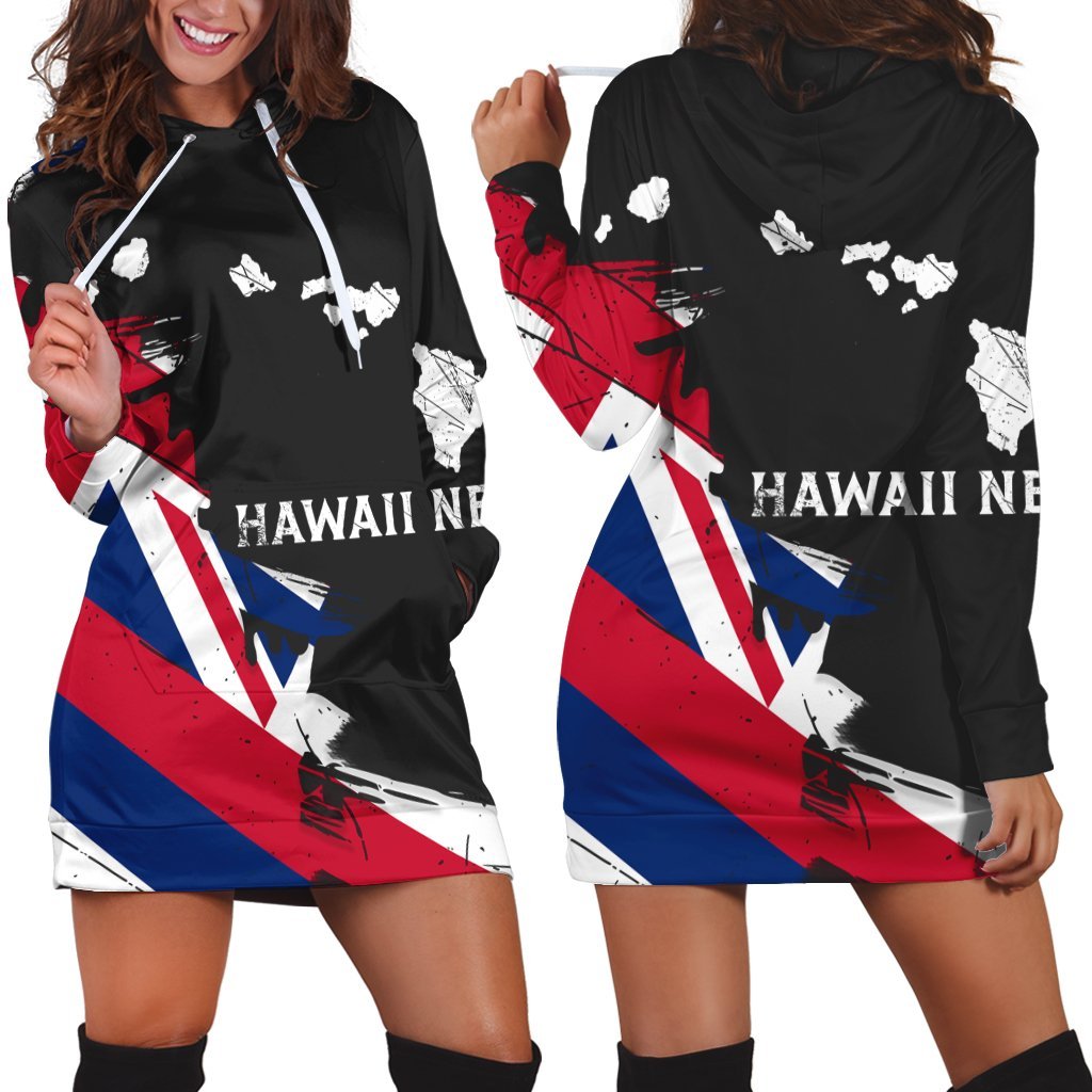 Hawaiian Flag Hawaii Map Nei Polynesian Hoodie Dress Classic Style