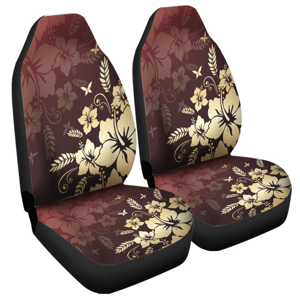 Hawaiian Golden Hibiscus Butterfly Polynesian Car Seat Covers AH