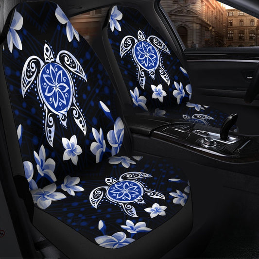 Hawaiian Icon Blue Turtle Plumeria Car Seat Covers AH