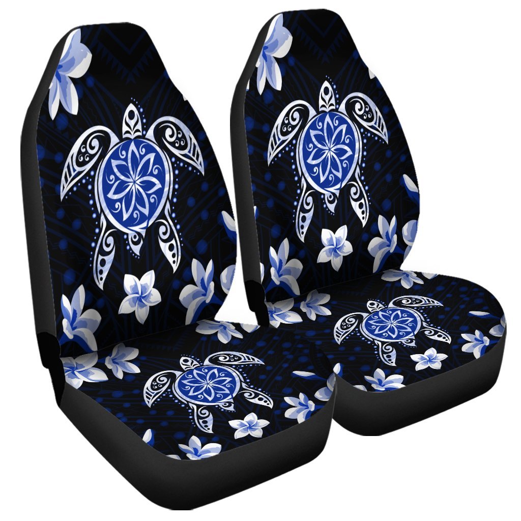 Hawaiian Icon Blue Turtle Plumeria Car Seat Covers AH