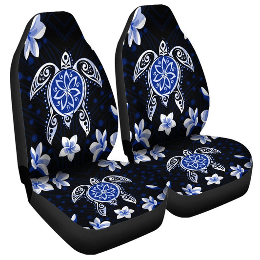 Hawaiian Icon Blue Turtle Plumeria Car Seat Covers AH