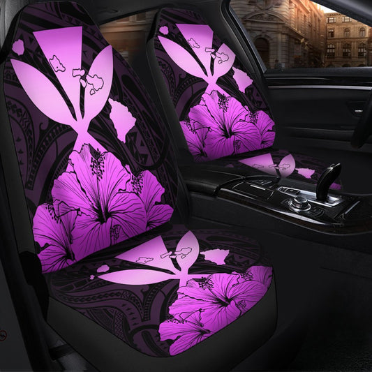 Hawaiian Kanaka Car Seat Covers Hibiscus Polynesian Love Pink AH