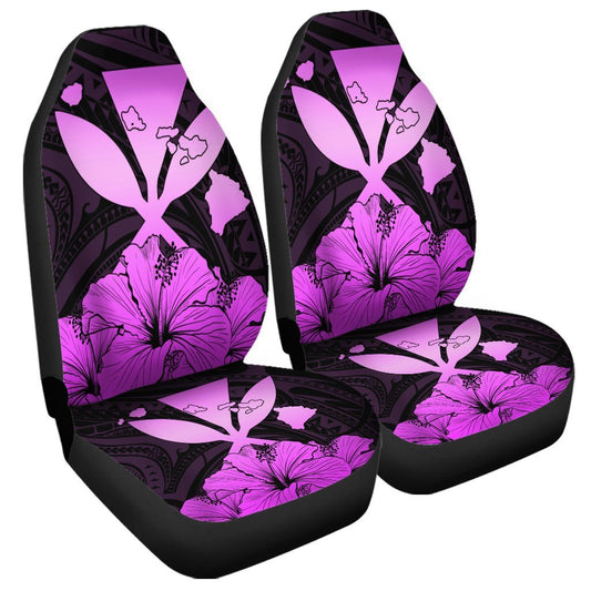 Hawaiian Kanaka Car Seat Covers Hibiscus Polynesian Love Pink AH