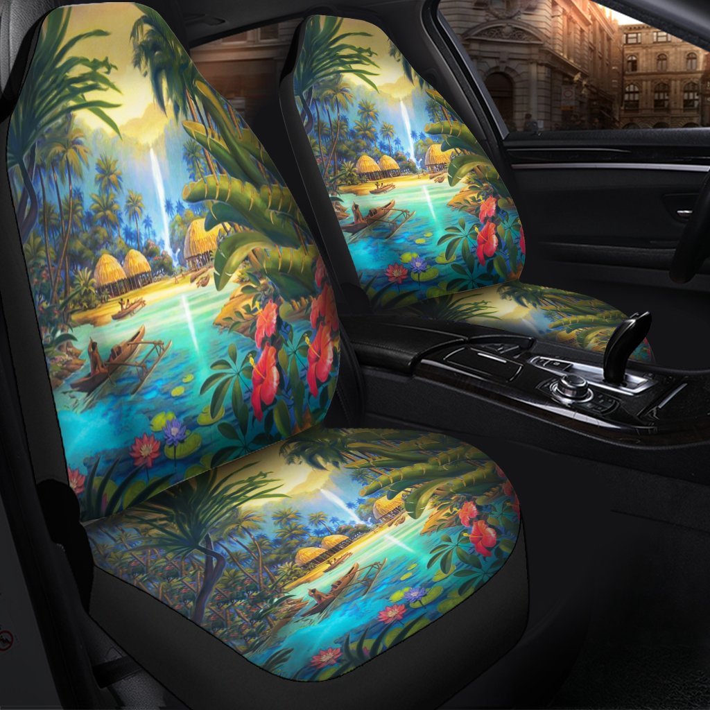 Hawaiian Living In Aboriginal Village Car Seat Covers AH