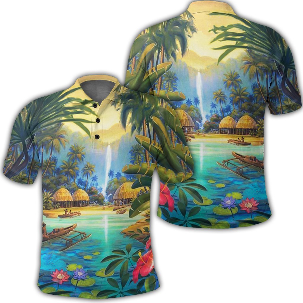 Hawaiian Living In Aboriginal Village Polo Shirt - AH