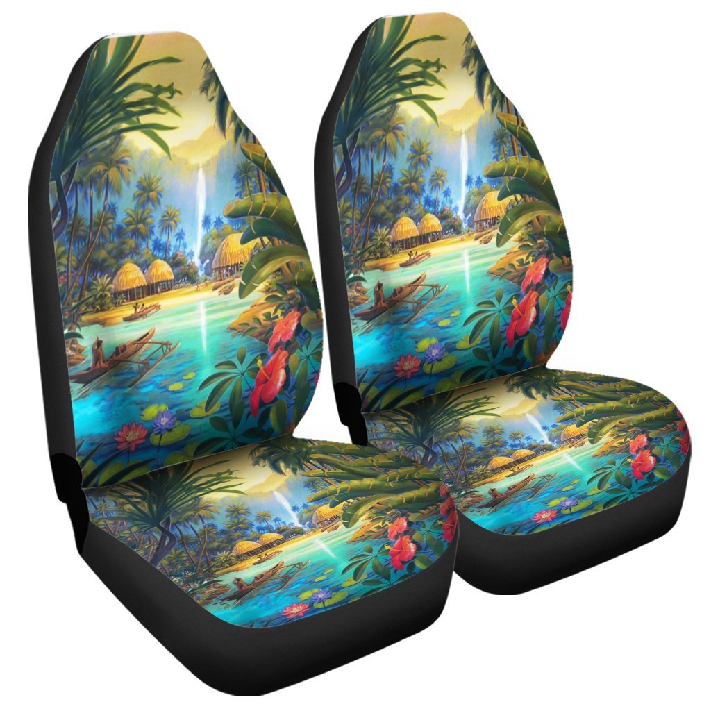 Hawaiian Living In Aboriginal Village Car Seat Covers AH