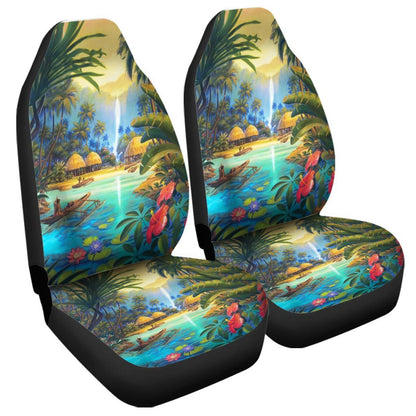 Hawaiian Living In Aboriginal Village Car Seat Covers AH