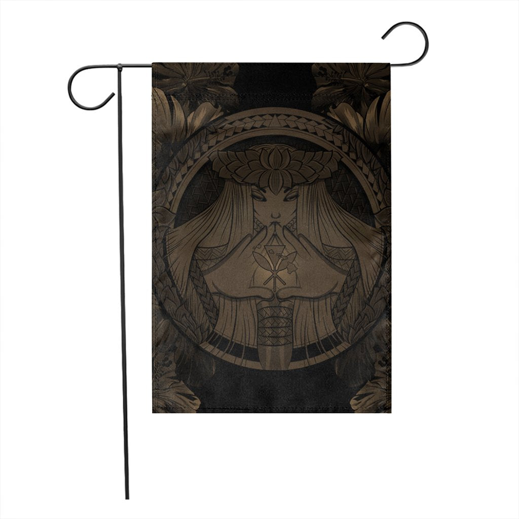 Hawaiian Map Madame Pele Polynesian Flag Gold AH