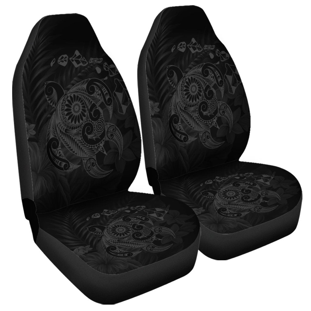 Hawaiian Map Turtle Tattoo Hibiscus Plumeria Polynesian Car Seat Covers Gray AH