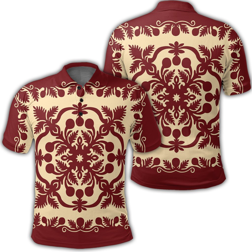 Hawaiian Palm Tree Quilt Vintage Polo Shirt - AH