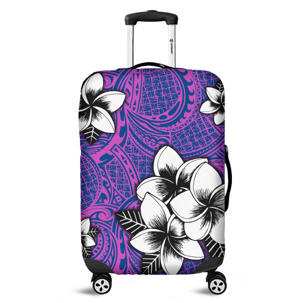 Hawaiian Plumeria Tribal Pink Polynesian Luggage Covers Blue AH