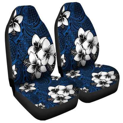 Hawaiian Plumeria Tribal Polynesian Car Seat Covers Blue AH