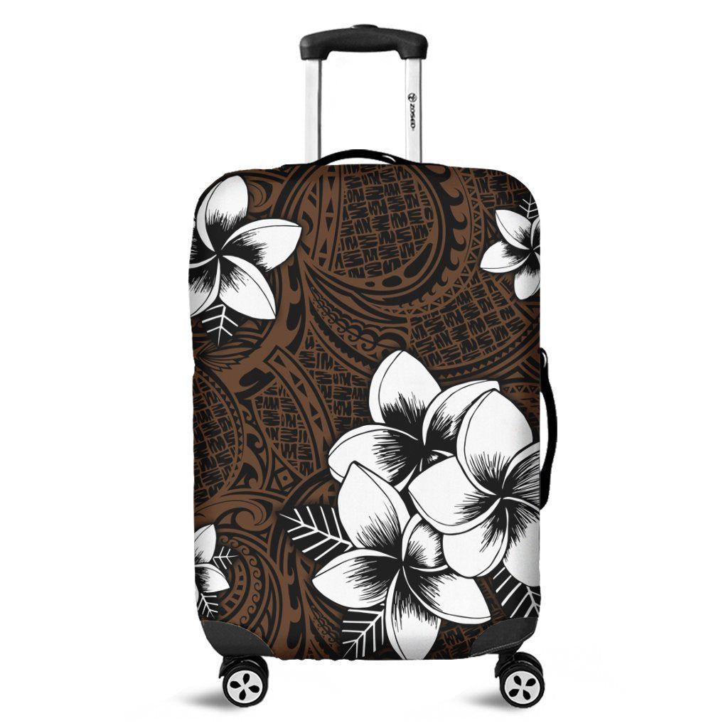 Hawaiian Plumeria Tribe Brown Polynesian Luggage Covers AH