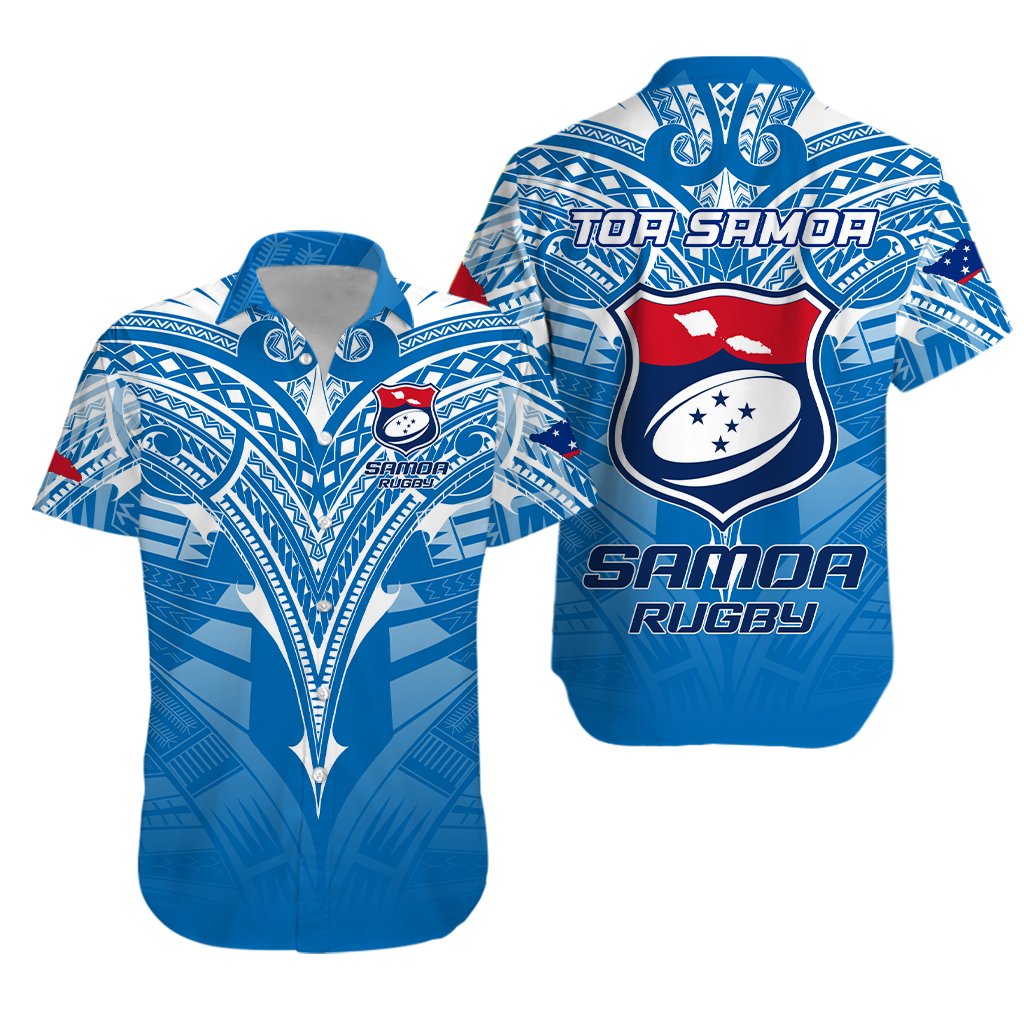 Samoa Rugby Toa Samoa Blue Style Hawaiian Shirt -