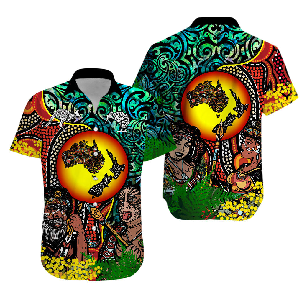 Australia Aboriginal Kangaroo Combine New Zealand Maori Kiwi Bird Hawaiian Shirt -