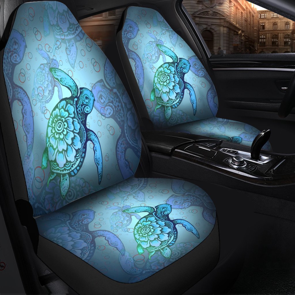 Hawaiian Turtle In The Sea Bubble Polynesian Car Seat Covers AH