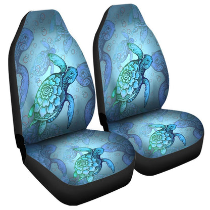 Hawaiian Turtle In The Sea Bubble Polynesian Car Seat Covers AH