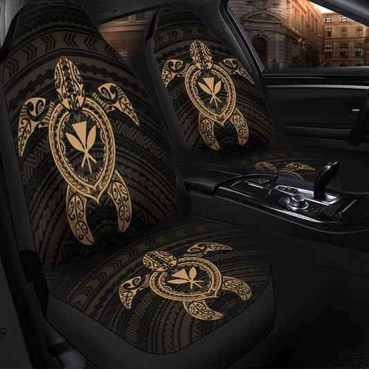Hawaiian Turtle Kanaka Polynesian Car Seat Covers Gold AH
