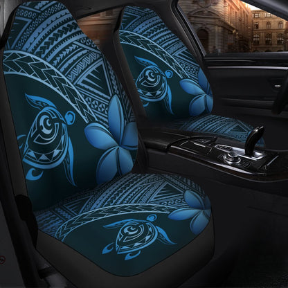 Hawaiian Turtle Plumeria Kakau Polynesian Quilt Car Seat Covers Neo Blue AH