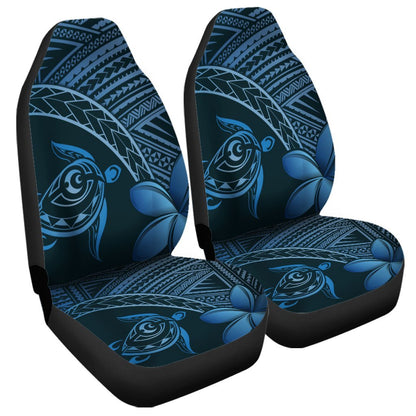 Hawaiian Turtle Plumeria Kakau Polynesian Quilt Car Seat Covers Neo Blue AH