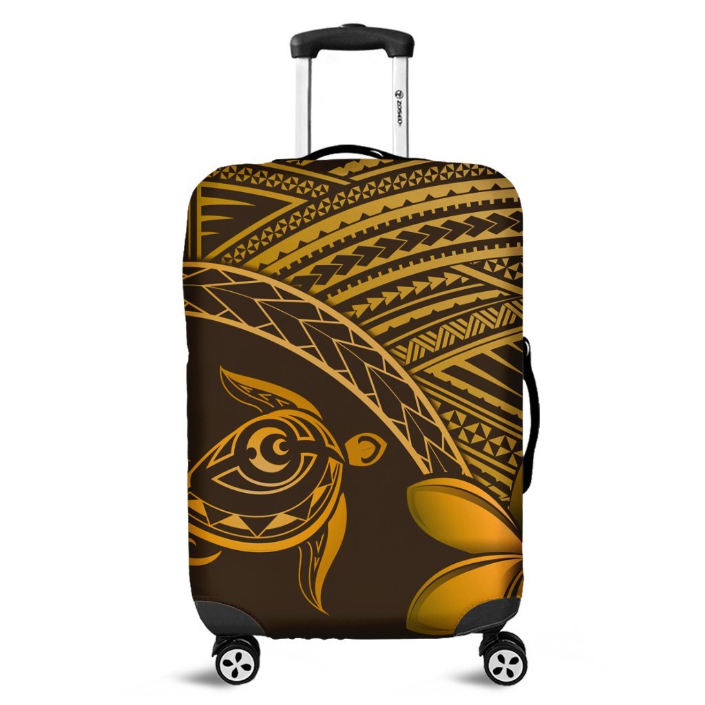 Hawaiian Turtle Plumeria Kakau Polynesian Quilt Luggage Covers Neo Brown AH