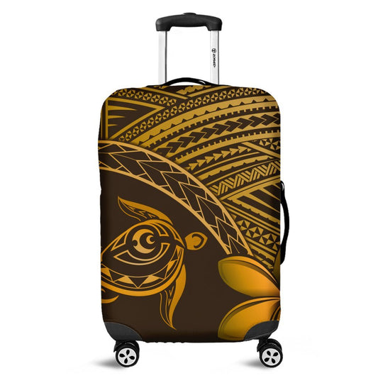 Hawaiian Turtle Plumeria Kakau Polynesian Quilt Luggage Covers Neo Brown AH