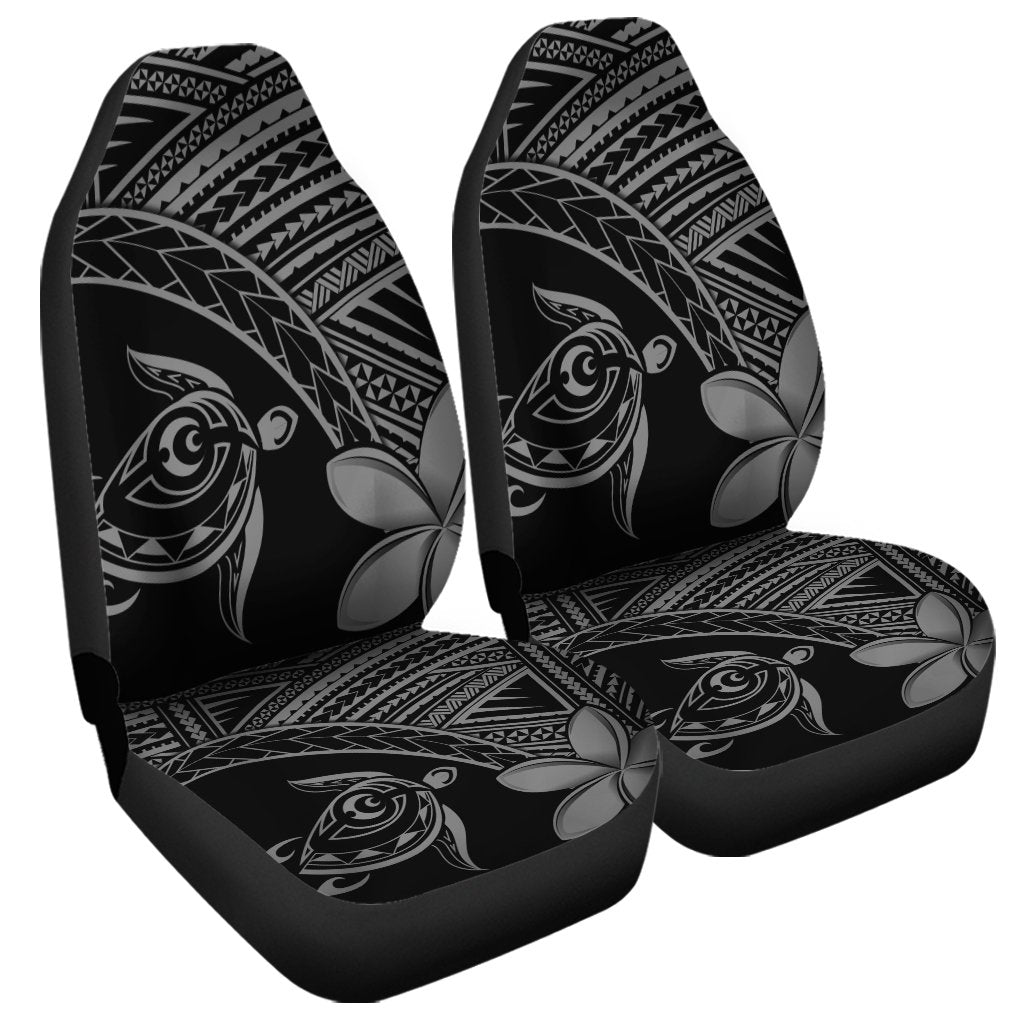 Hawaiian Turtle Plumeria Kakau Polynesian Car Seat Covers Neo Gray AH