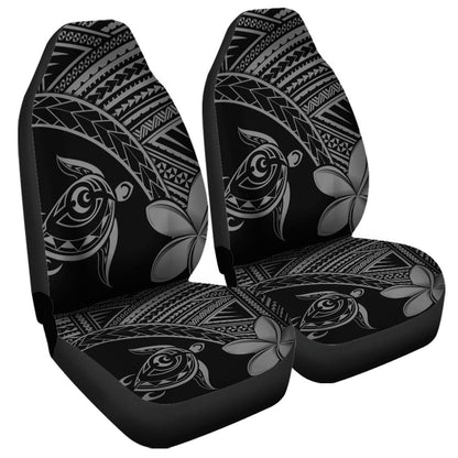 Hawaiian Turtle Plumeria Kakau Polynesian Car Seat Covers Neo Gray AH