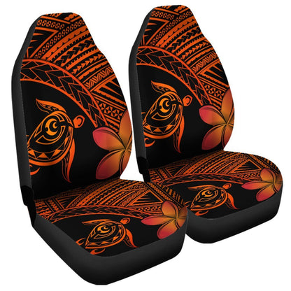Hawaiian Turtle Plumeria Kakau Polynesian Quilt Car Seat Covers Neo Orange AH
