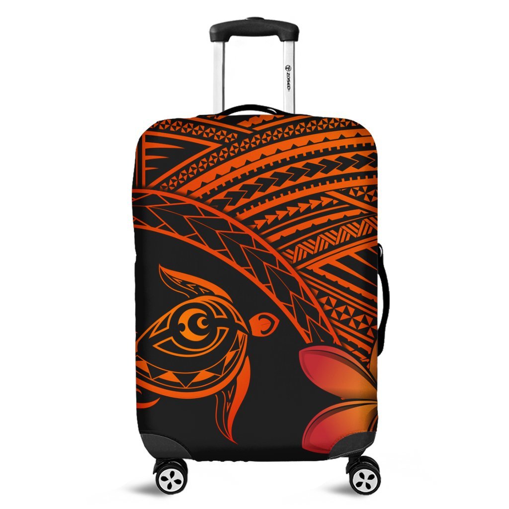 Hawaiian Turtle Plumeria Kakau Polynesian Quilt Luggage Covers Neo Orange AH