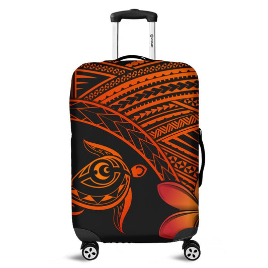 Hawaiian Turtle Plumeria Kakau Polynesian Quilt Luggage Covers Neo Orange AH