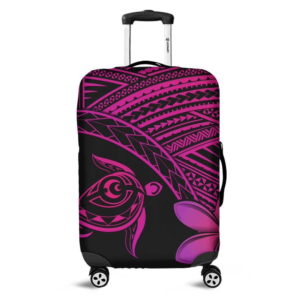 Hawaiian Turtle Plumeria Kakau Polynesian Quilt Luggage Covers Neo Pink AH