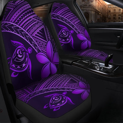 Hawaiian Turtle Plumeria Kakau Polynesian Quilt Car Seat Covers Neo Purple AH