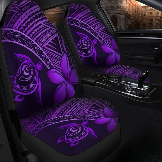 Hawaiian Turtle Plumeria Kakau Polynesian Quilt Car Seat Covers Neo Purple AH