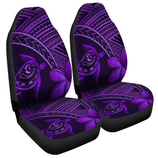 Hawaiian Turtle Plumeria Kakau Polynesian Quilt Car Seat Covers Neo Purple AH
