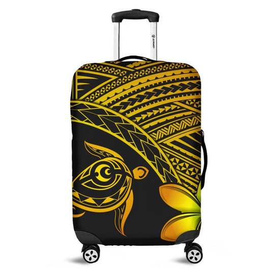 Hawaiian Turtle Plumeria Kakau Polynesian Quilt Luggage Covers Neo Yellow AH