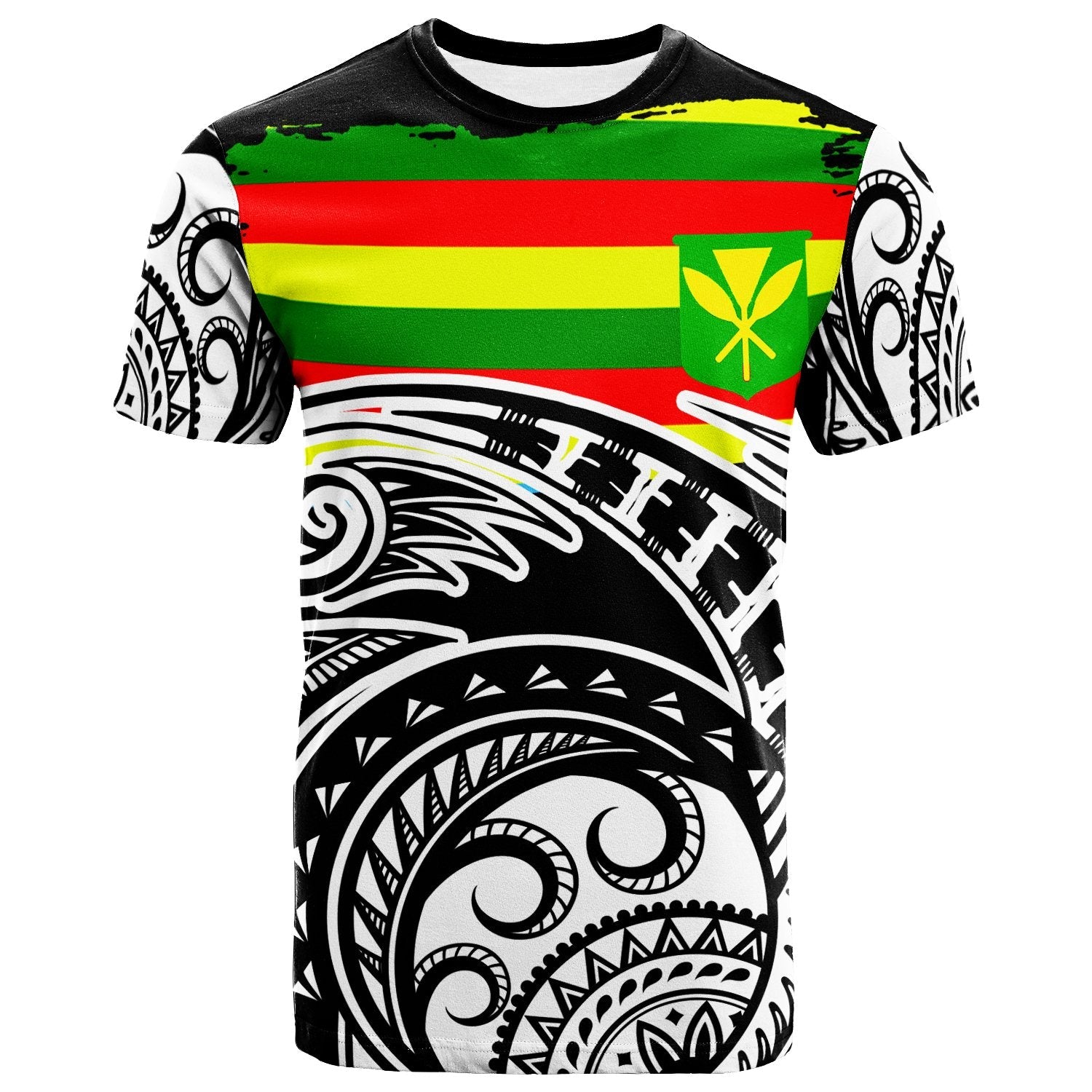Hawaii Kanaka Maoli T Shirt Ethnic Style With Round Black White Pattern