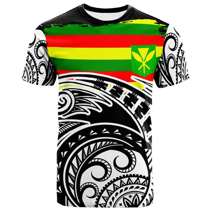 Hawaii Kanaka Maoli T Shirt Ethnic Style With Round Black White Pattern