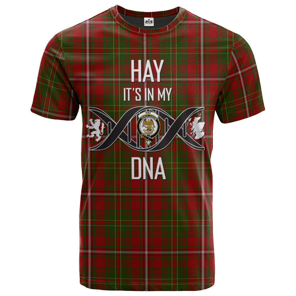 Printivon Hay Clan DNA In Me Tartan Crest T Shirt