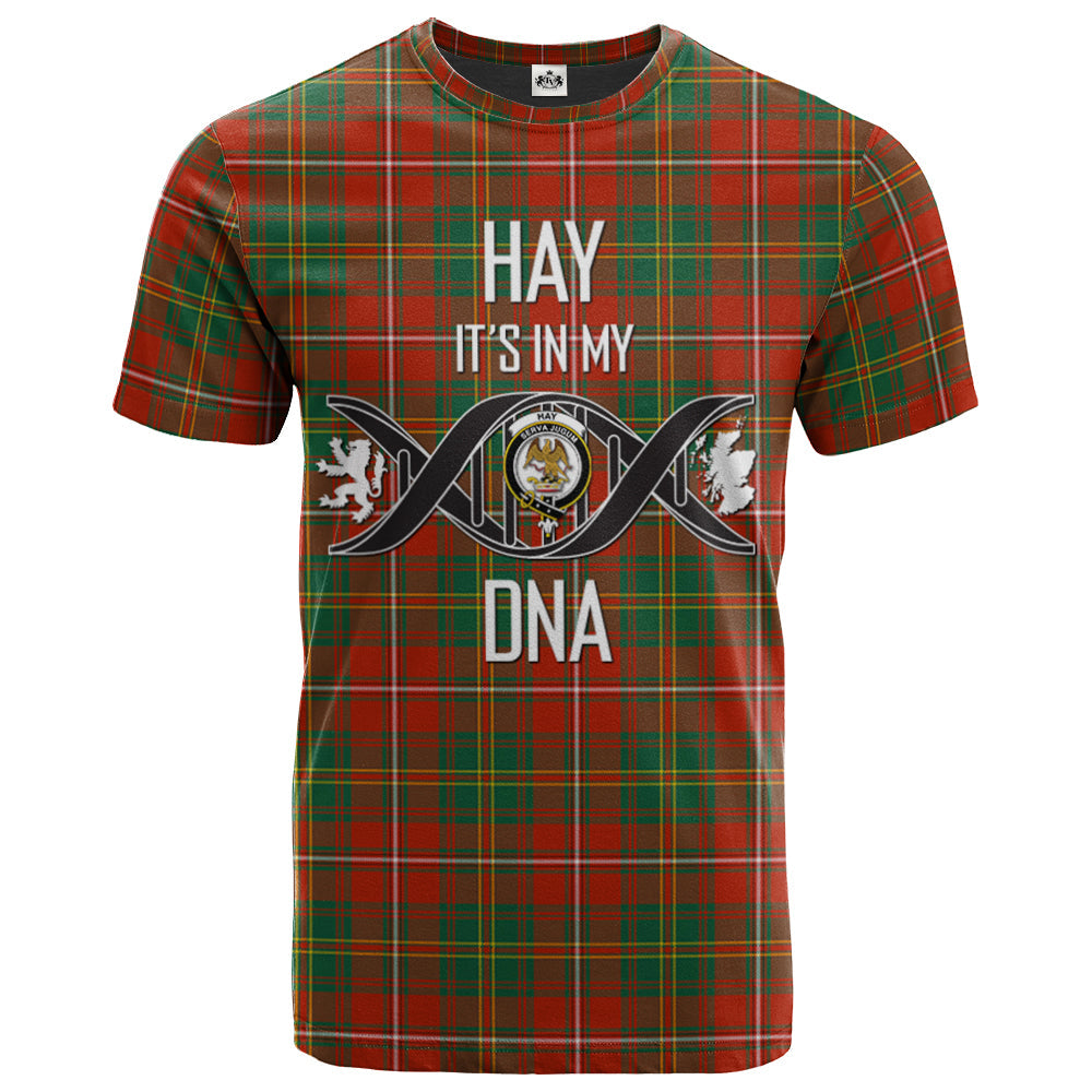 Printivon Hay Ancient Clan DNA In Me Tartan Crest T Shirt