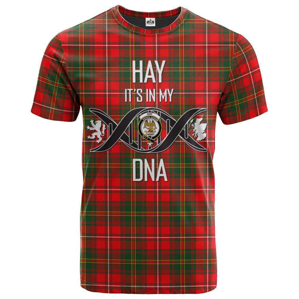 Printivon Hay Modern Clan DNA In Me Tartan Crest T Shirt