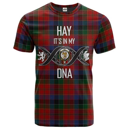 Printivon Hay (Leith) Clan DNA In Me Tartan Crest T Shirt