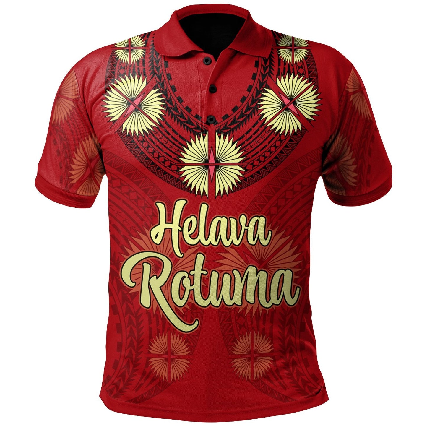 Rotuma Polo Shirt - Hevala Rotuma Tefui Flowers